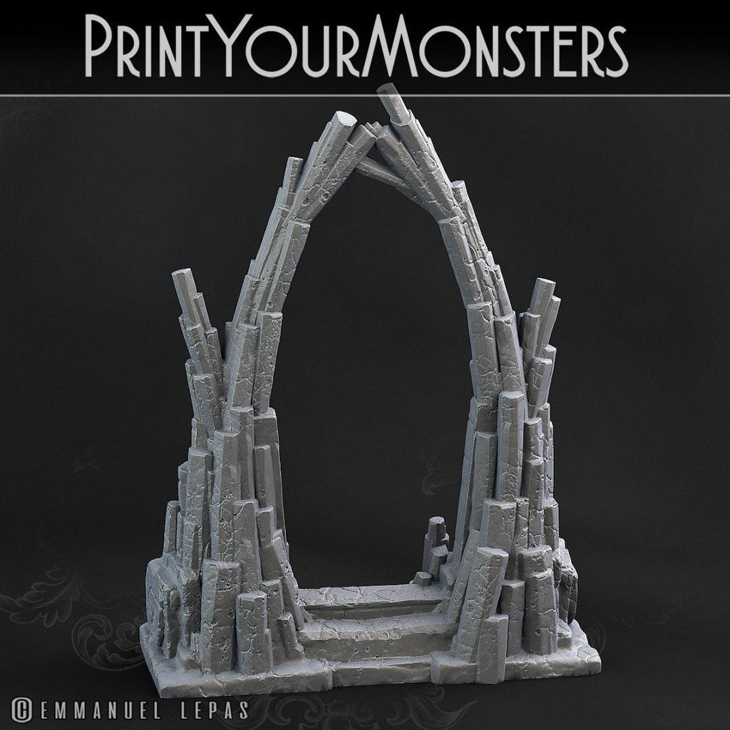 3D Printed Print Your Monsters Basalt Portal Basalt Earth Elemental Set 28mm - 32mm D&D Wargaming