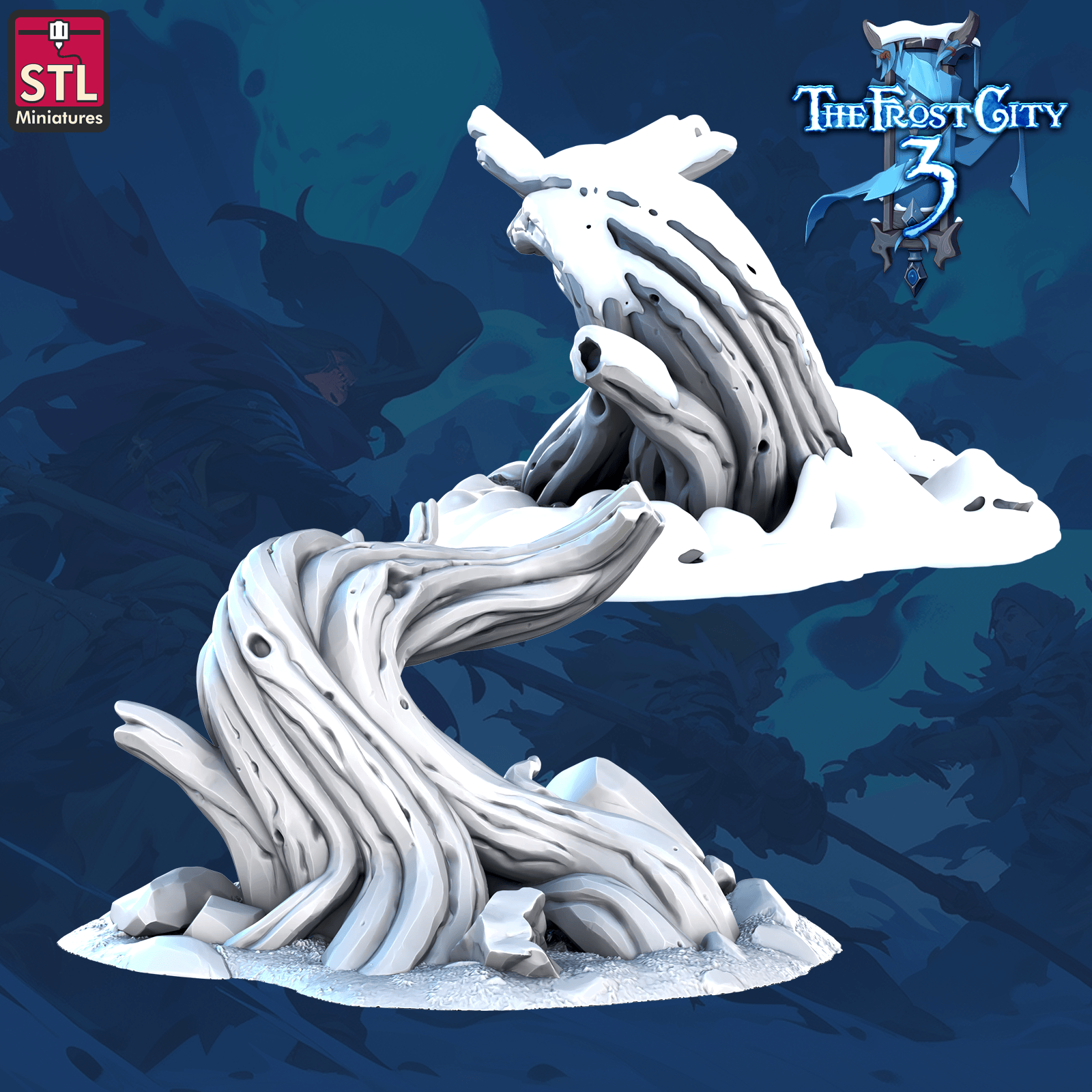 3D Printed STL Miniatures Tree Core Props The Frost City 3 28 - 32mm War Gaming D&D